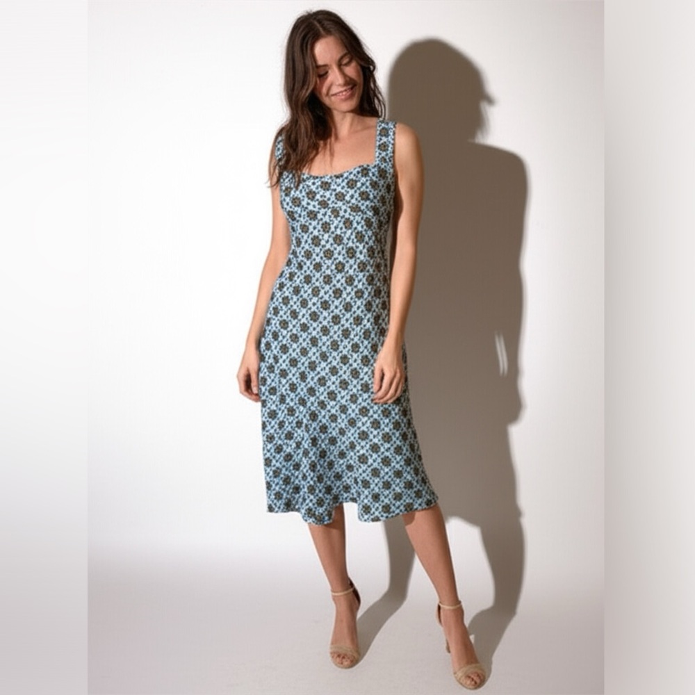 LOFT Elegant Floral Patterned Bias Cut Dress size 12